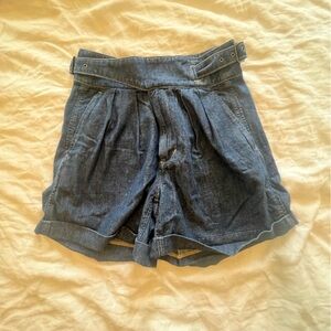 Banana republic double belted High-Waist Dark Blue Denim Shorts